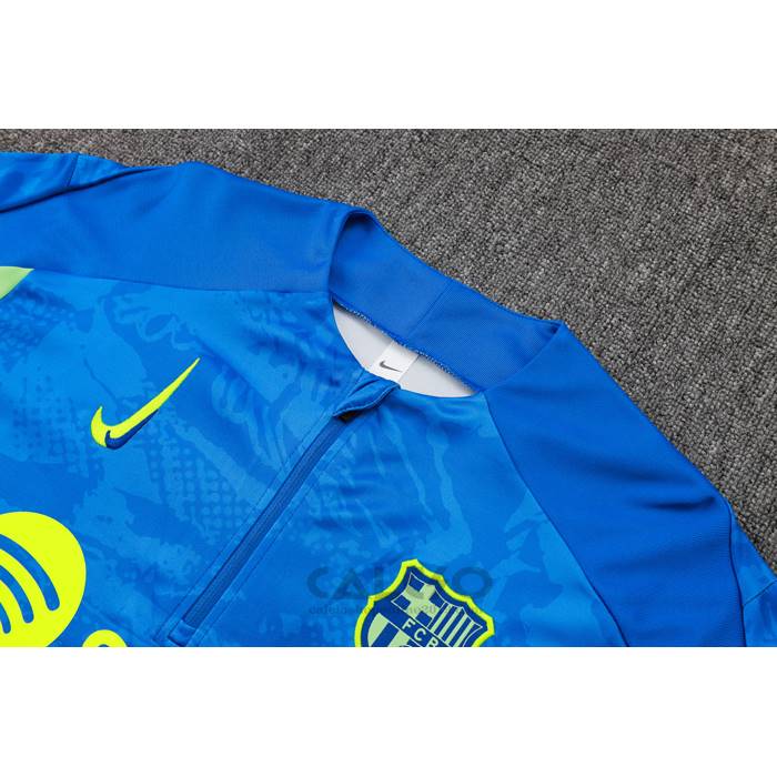 Tuta da Track di Felpa FC Barcellona Bambino 2024-2025 Blu e Verde